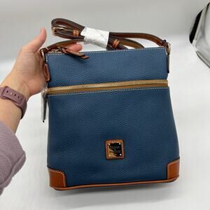 Dooney & Bourke Pebble Leather Crossbody Bags Jeans Blue Color